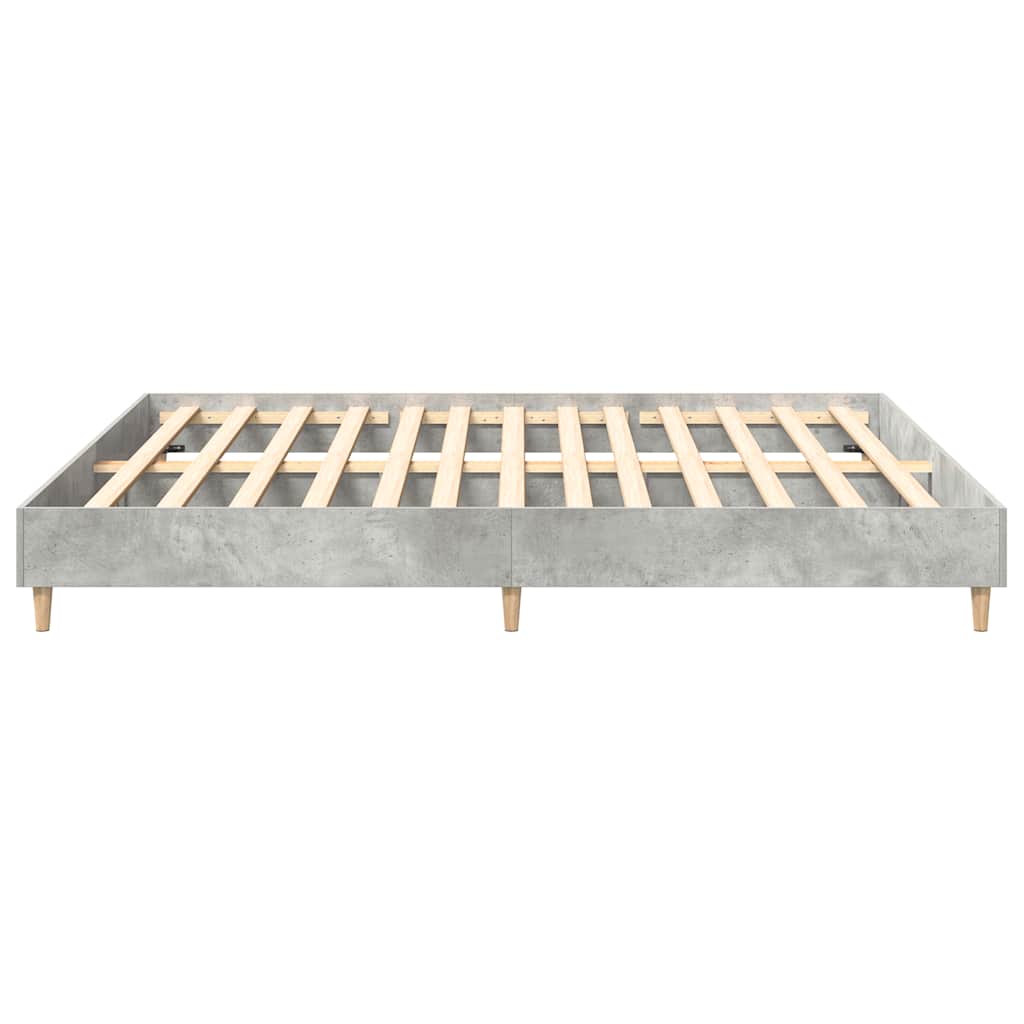 Sengeramme uten madrass betonggrå 200x200 cm konstruert tre