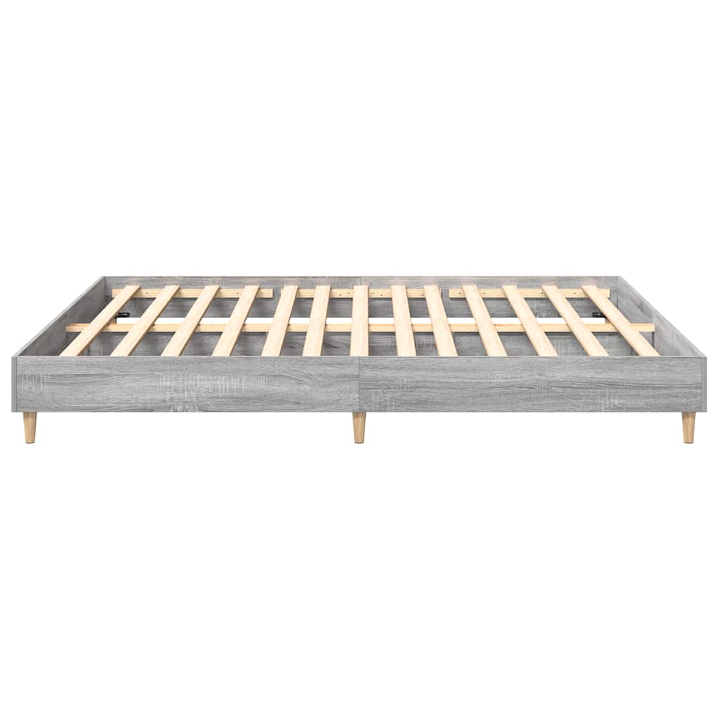Sengeramme uten madrass grå sonoma 200x200 cm konstruert tre