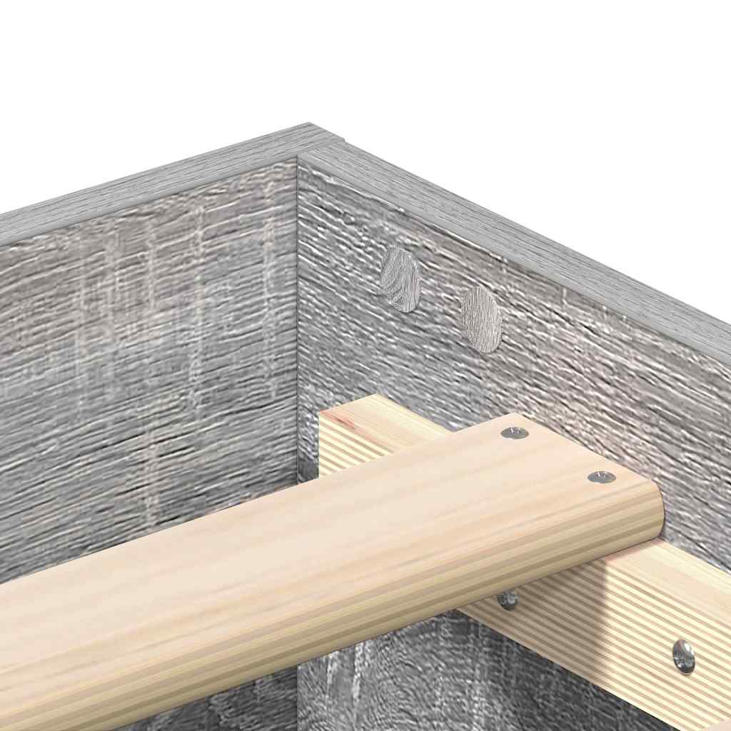 Sengeramme uten madrass grå sonoma 200x200 cm konstruert tre