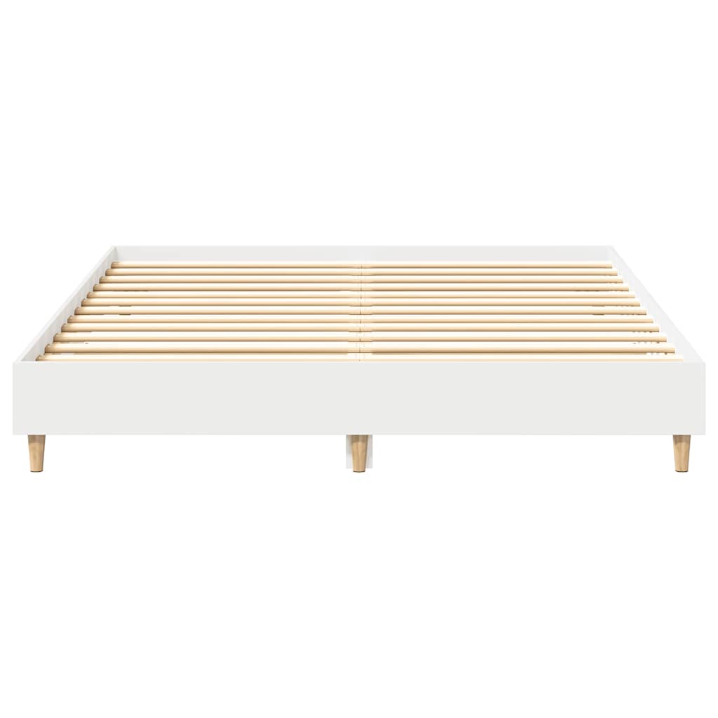 Sengeramme uten madrass hvit 150x200 cm konstruert tre