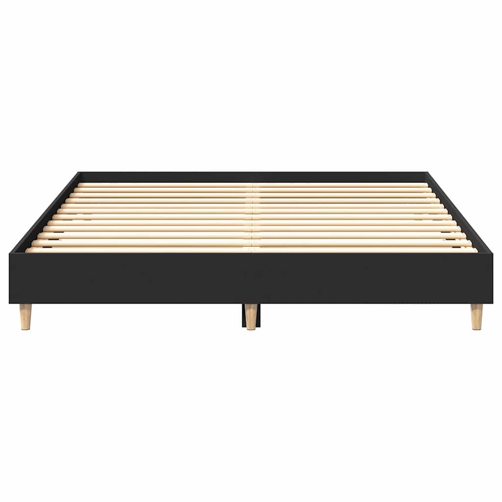 Sengeramme uten madrass svart 150x200 cm konstruert tre