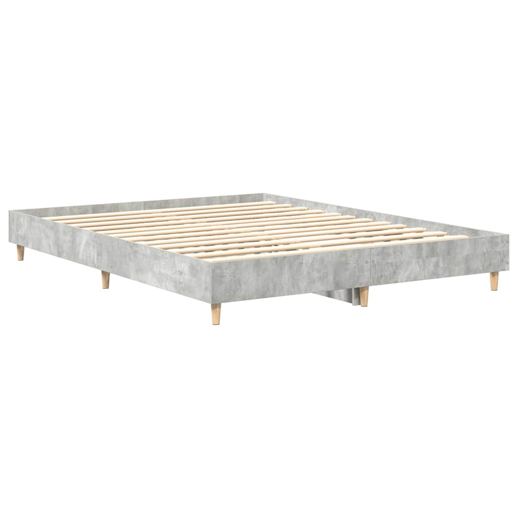 Sengeramme uten madrass betonggrå 150x200 cm konstruert tre