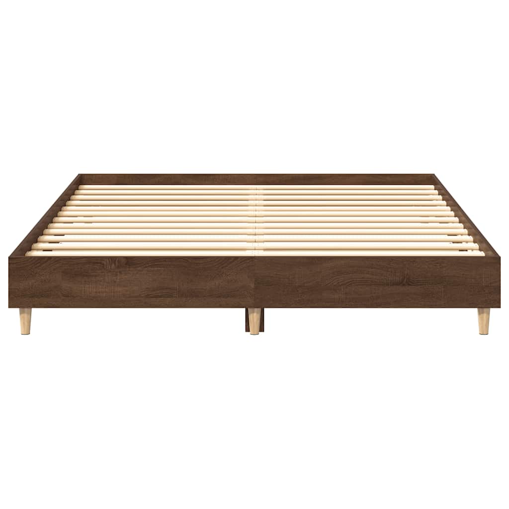 Sengeramme uten madrass brun eik 150x200 cm konstruert tre