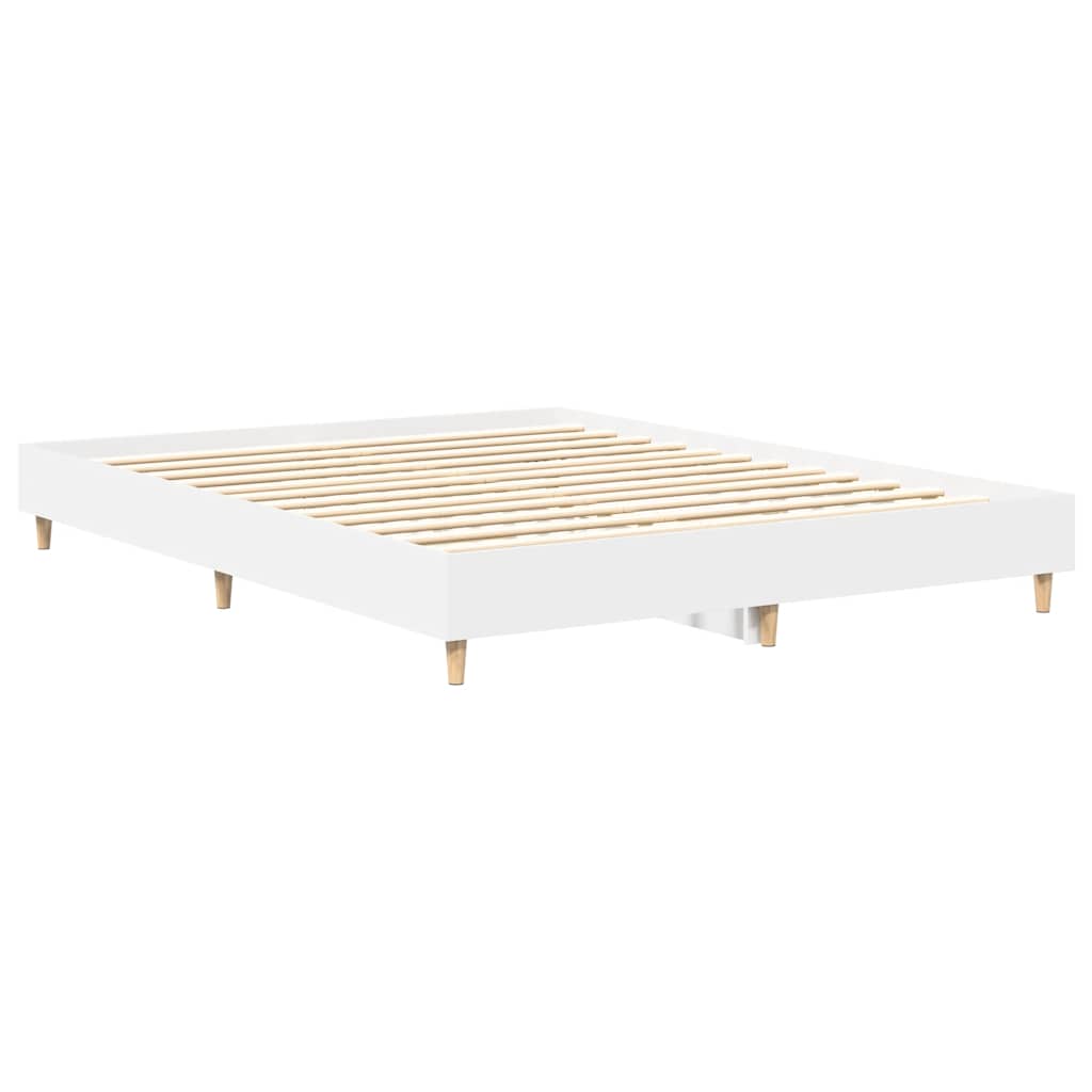 Sengeramme uten madrass hvit 140x200 cm konstruert tre