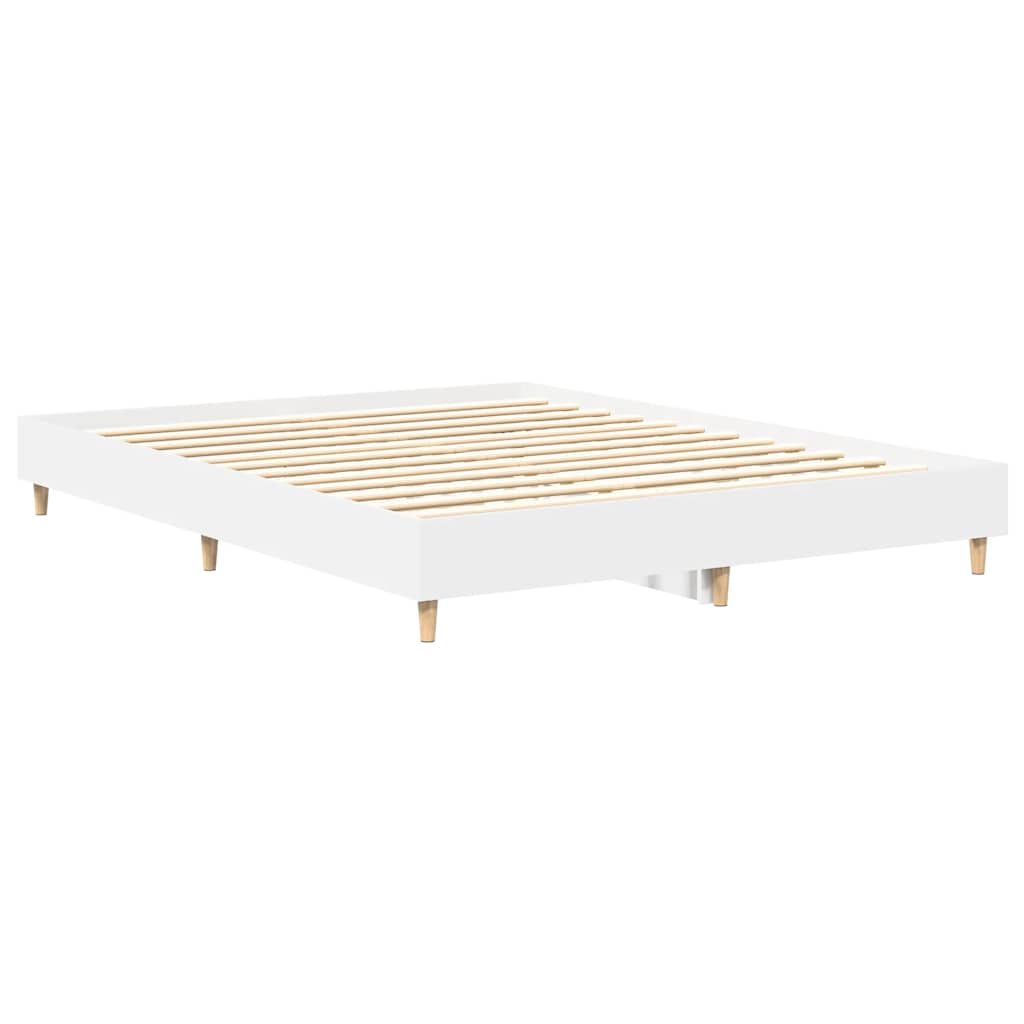 Sengeramme uten madrass hvit 140x200 cm konstruert tre