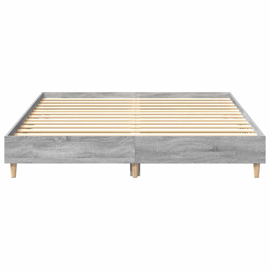 Sengeramme uten madrass grå sonoma 140x200 cm konstruert tre