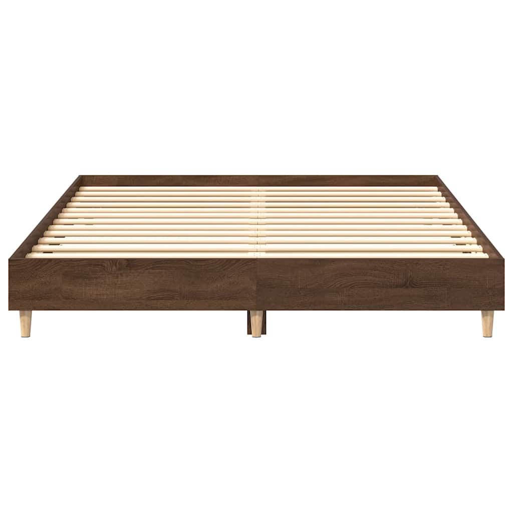 Sengeramme uten madrass brun eik 140x200 cm konstruert tre