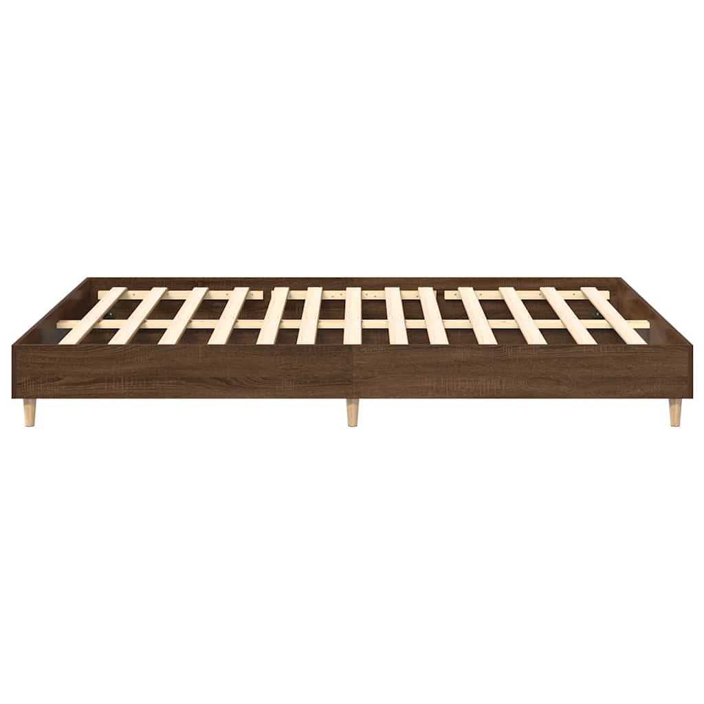 Sengeramme uten madrass brun eik 140x200 cm konstruert tre