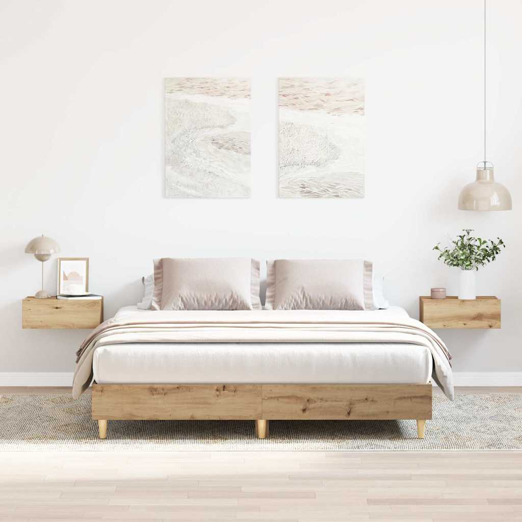 Sengeramme uten madrass artisan eik 140x200 cm konstruert tre