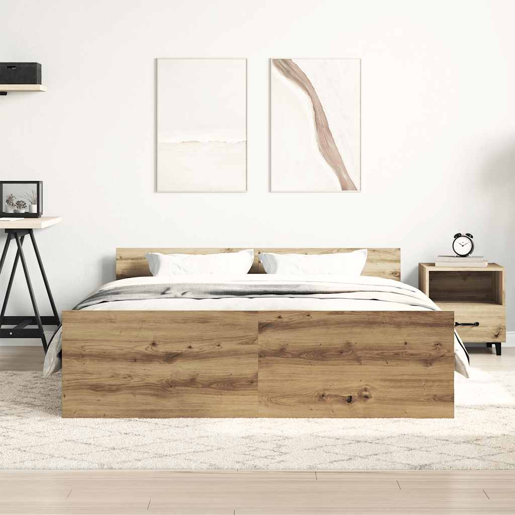Sengeramme uten madrass artisan eik 140x200 cm konstruert tre
