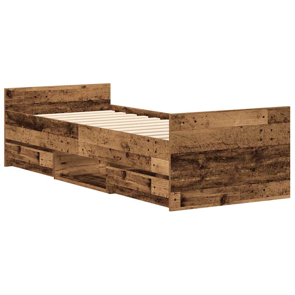 Sengeramme uten madrass gammelt tre 100x200 cm konstruert tre