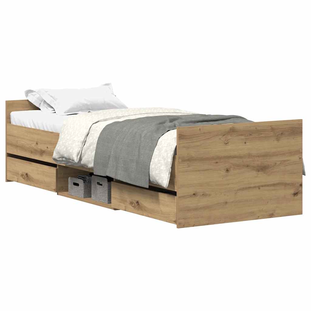 Sengeramme uten madrass artisan eik 100x200 cm konstruert tre