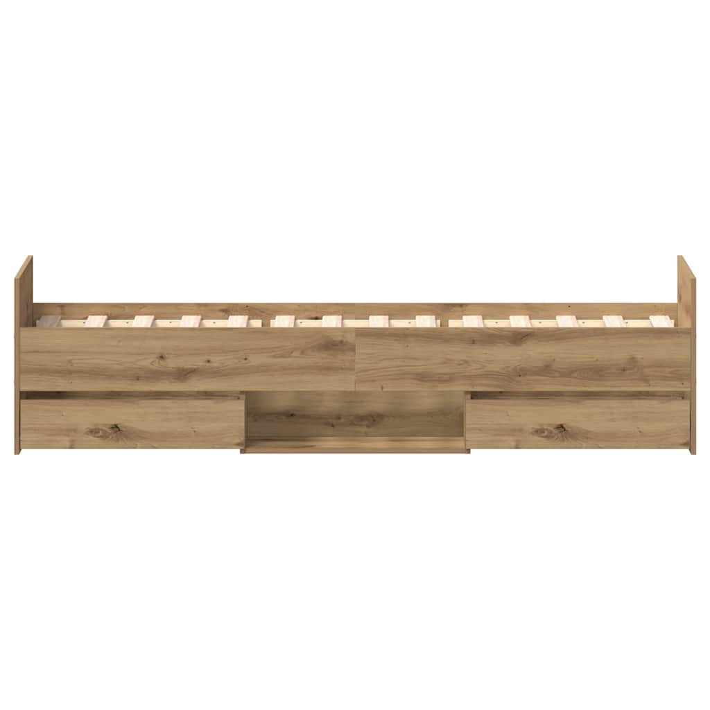 Sengeramme uten madrass artisan eik 90x200 cm konstruert tre
