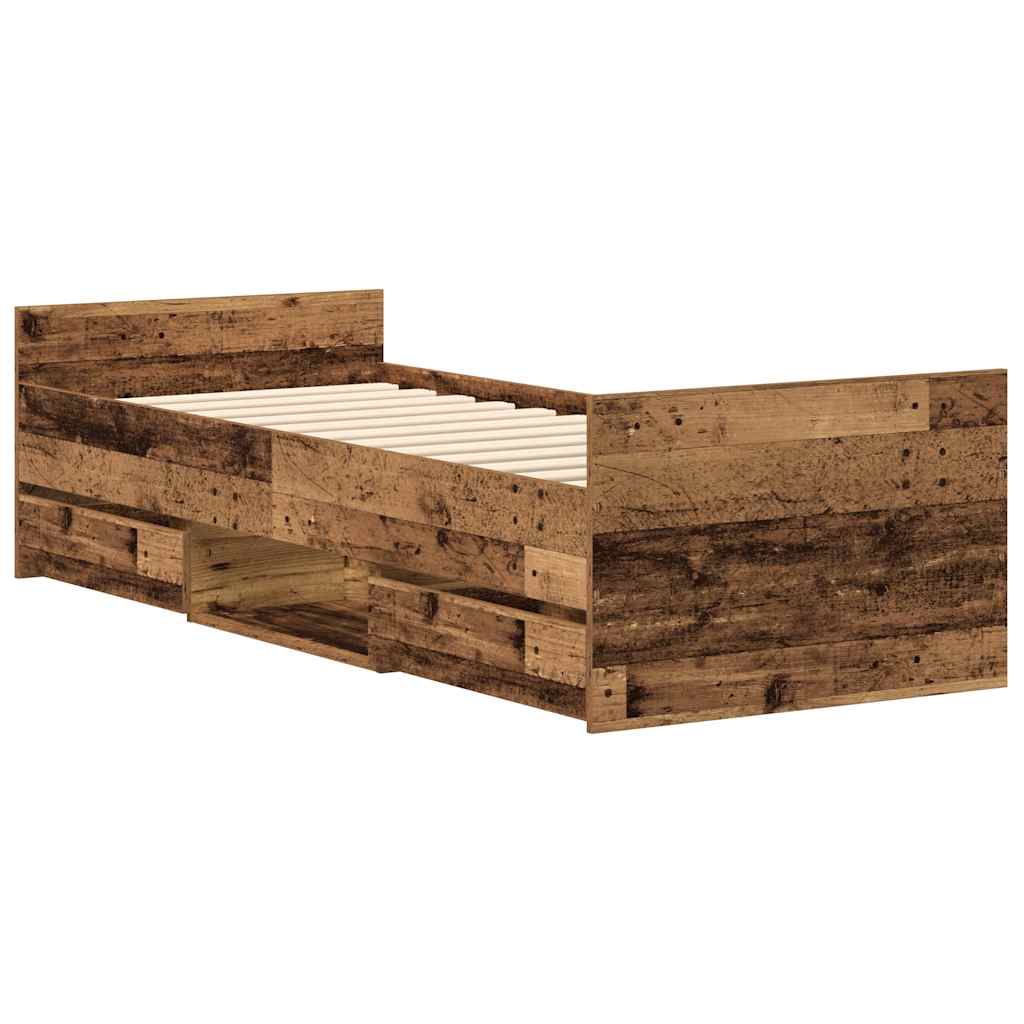 Sengeramme uten madrass gammelt tre 90x190 cm konstruert tre
