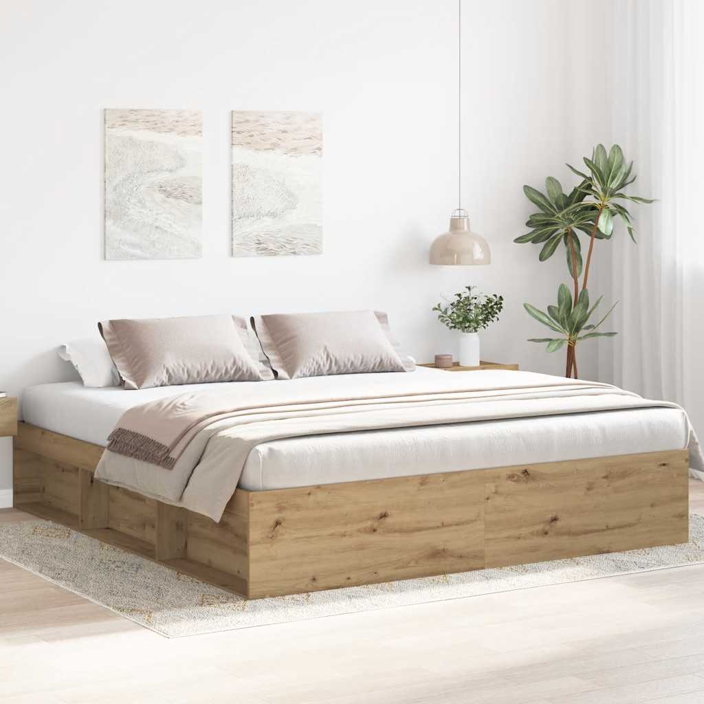 Sengeramme uten madrass artisan eik 180x200 cm konstruert tre