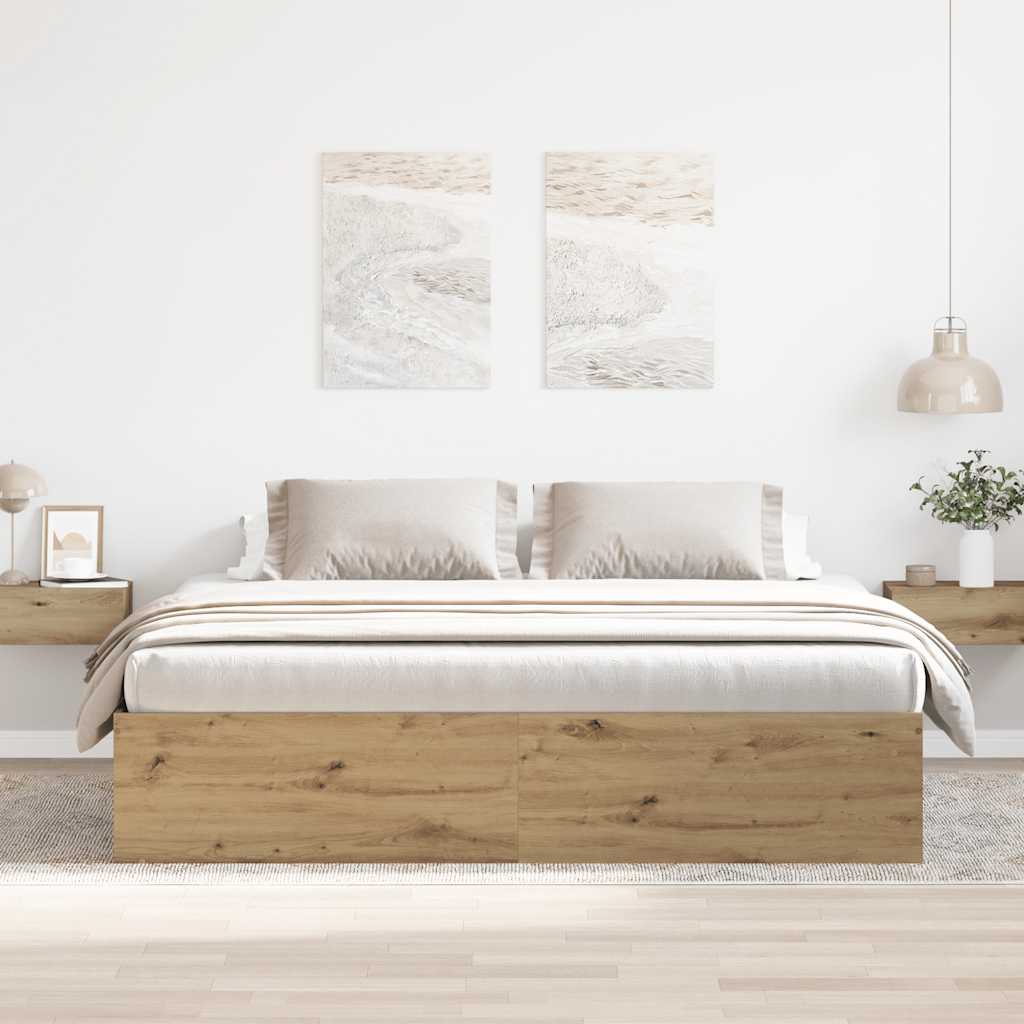 Sengeramme uten madrass artisan eik 180x200 cm konstruert tre