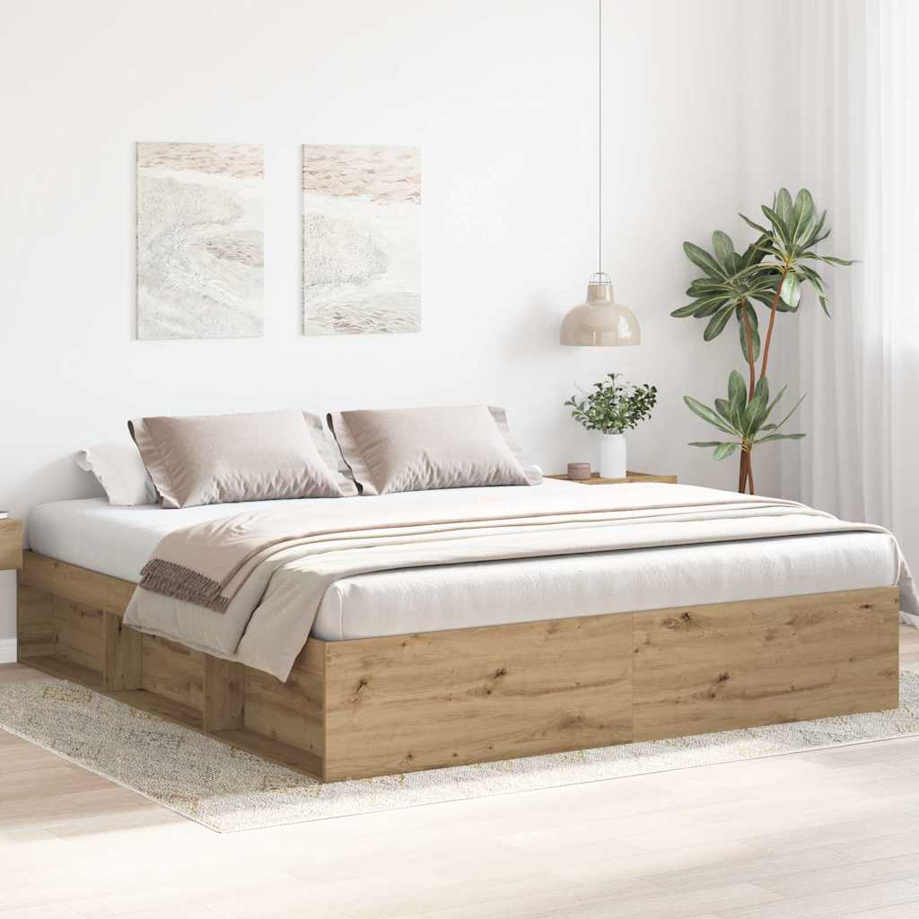 Sengeramme uten madrass artisan eik 200x200 cm konstruert tre