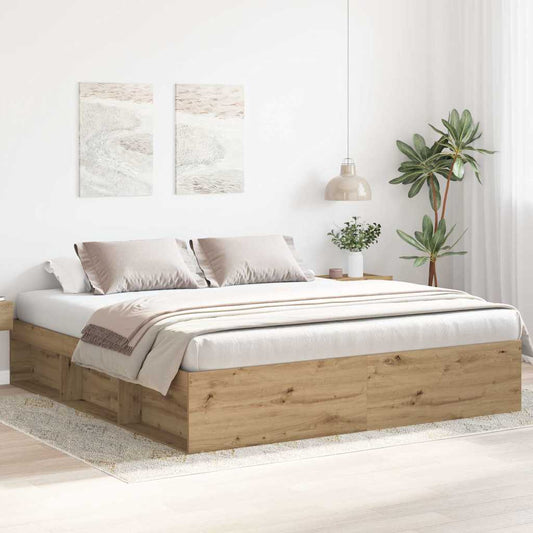 Sengeramme uten madrass artisan eik 200x200 cm konstruert tre
