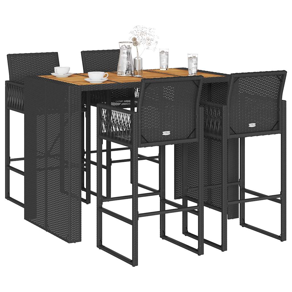 Hagebarsett uten puter 5 deler svart polyrotting akasie