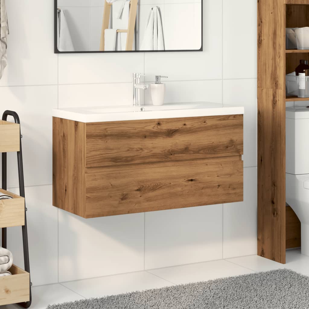 Servantskap med innebygd kum artisan eik