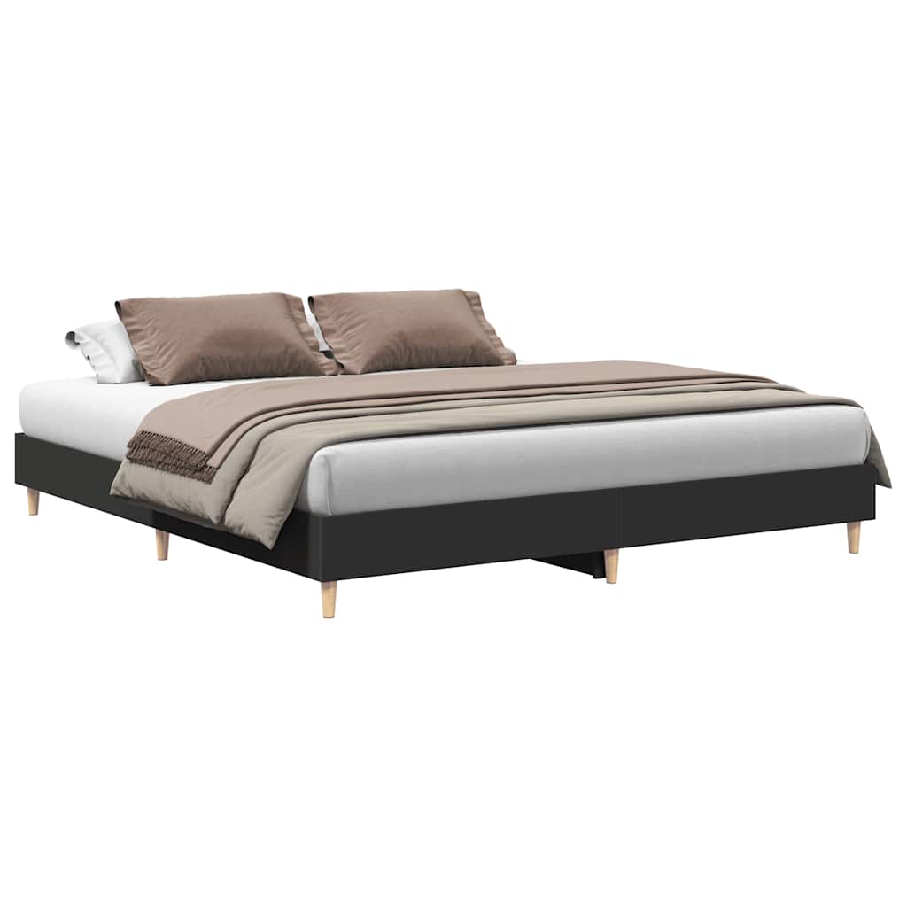 Sengeramme uten madrass svart 180x200 cm konstruert tre