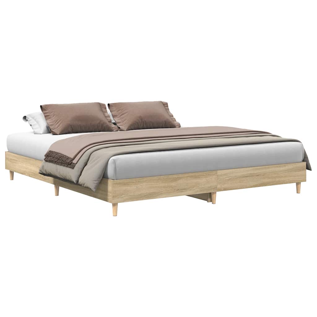 Sengeramme uten madrass sonoma eik 180x200 cm konstruert tre vidaXL