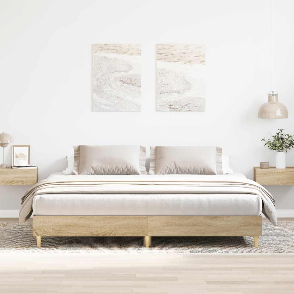 Sengeramme uten madrass sonoma eik 180x200 cm konstruert tre vidaXL