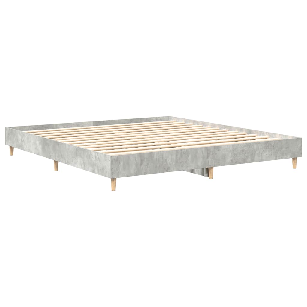 Sengeramme uten madrass betonggrå 180x200 cm konstruert tre