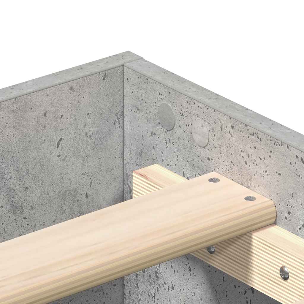 Sengeramme uten madrass betonggrå 160x200 cm konstruert tre