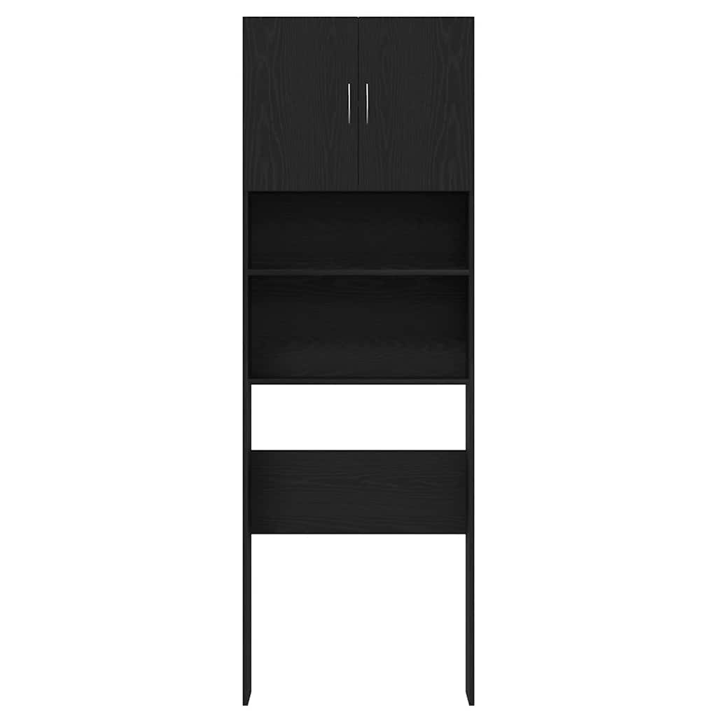Vaskemaskinskap svart eik 64x24x190 cm konstruert tre