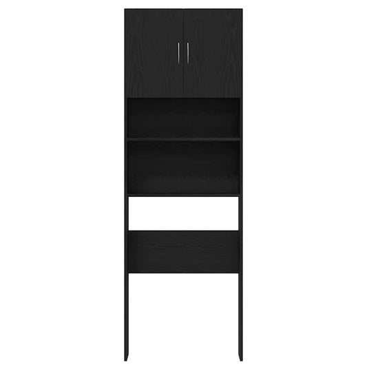 Vaskemaskinskap svart eik 64x24x190 cm konstruert tre