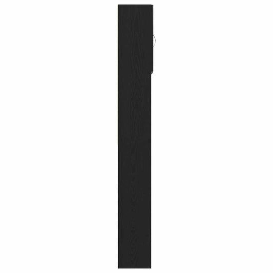 Vaskemaskinskap svart eik 64x24x190 cm konstruert tre