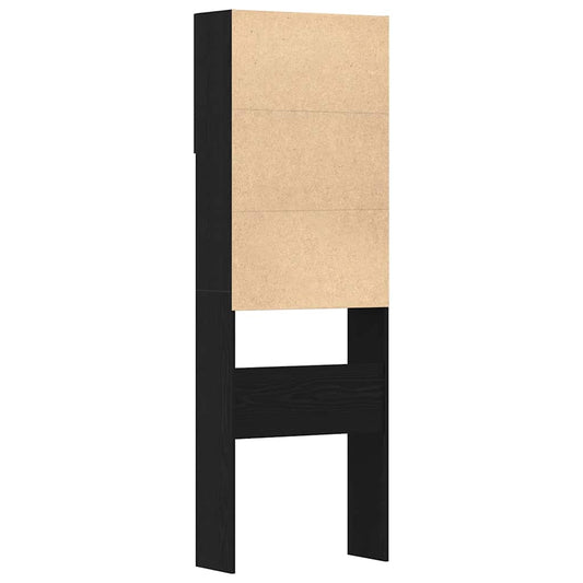 Vaskemaskinskap svart eik 64x24x190 cm konstruert tre