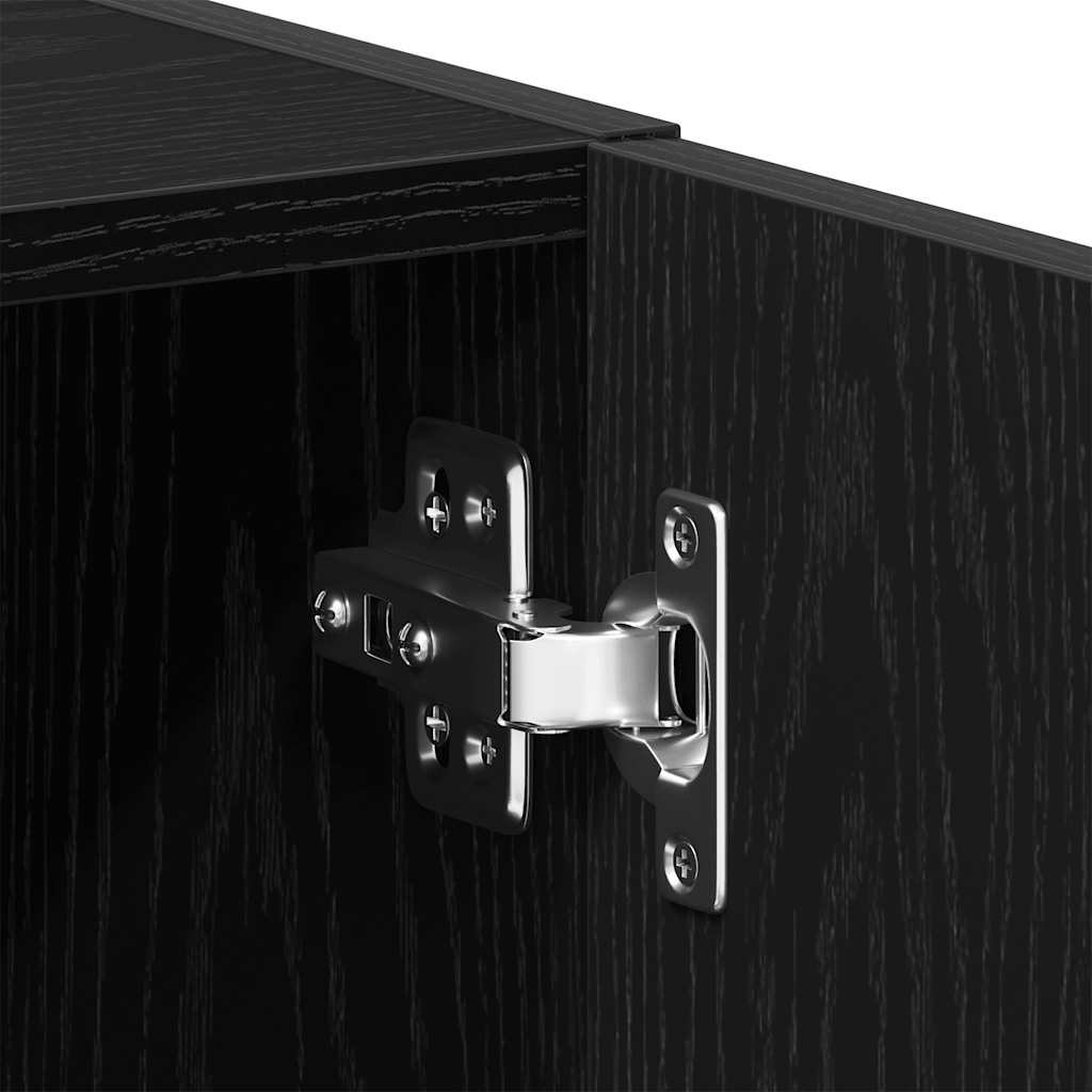 Vaskemaskinskap svart eik 64x24x190 cm konstruert tre