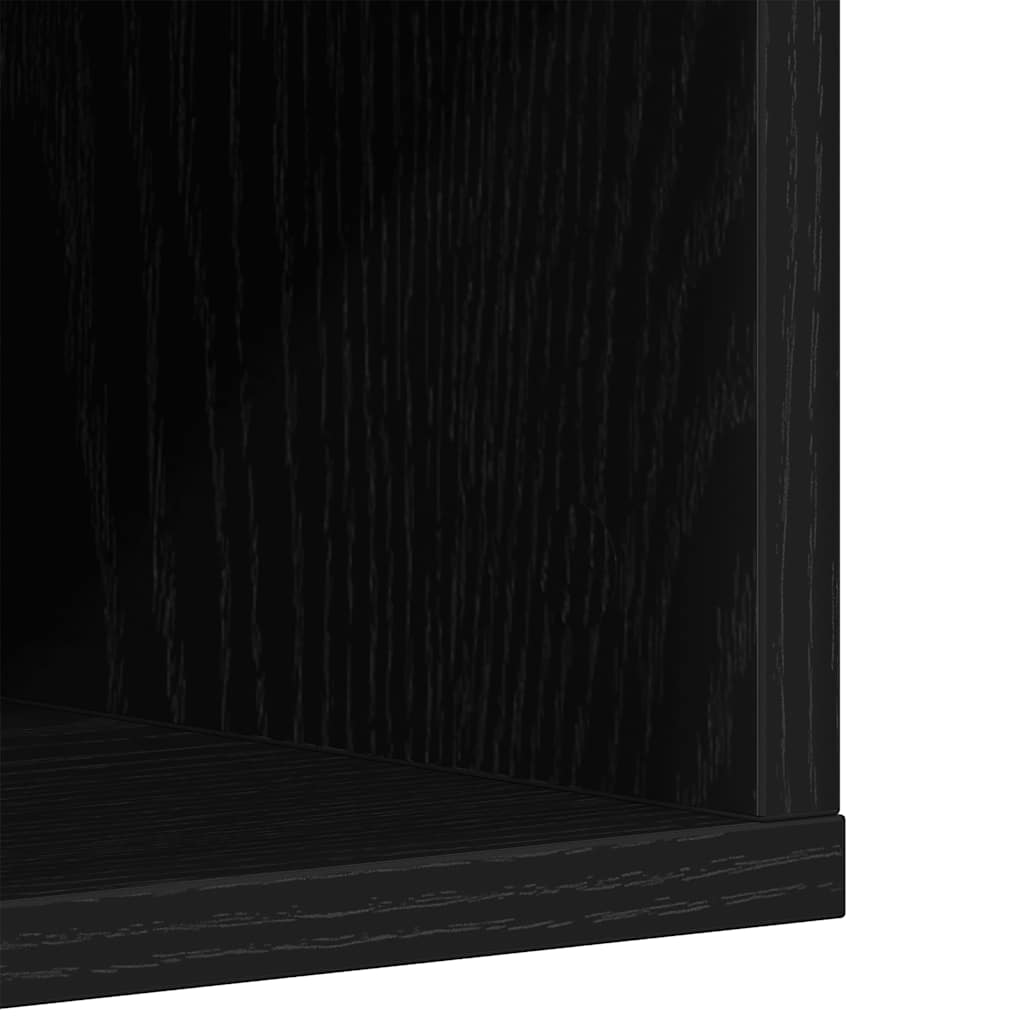 Skohylle svart eik 54x34x183 cm konstruert tre