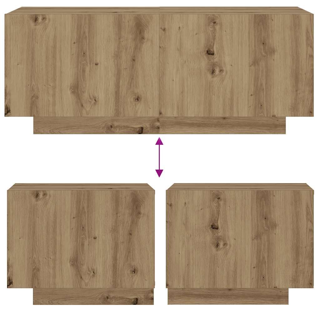 Nattbord artisan eik 100x35x40 cm konstruert tre vidaXL