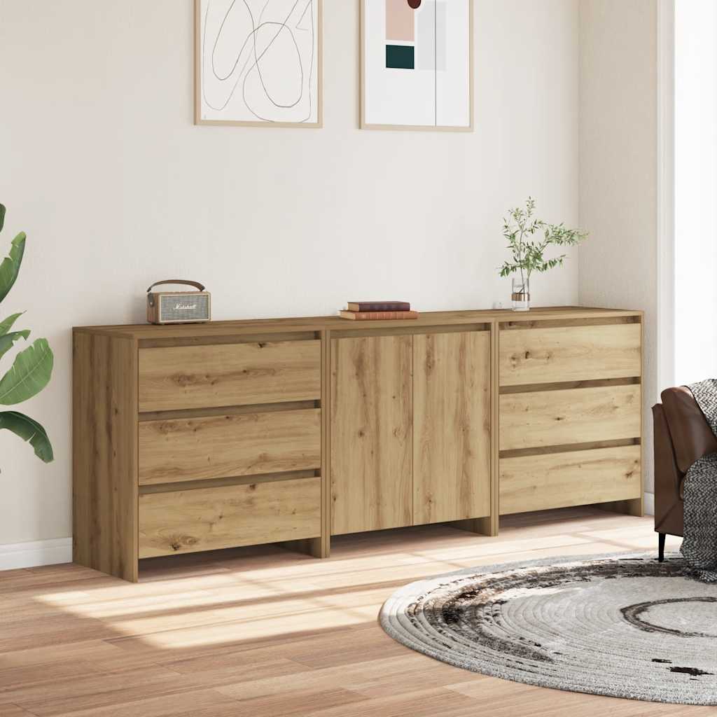 Skjenker 3 stk artisan eik konstruert tre