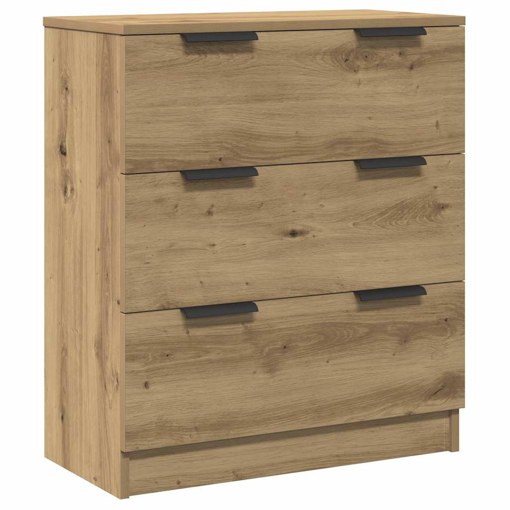 Skjenker 3 stk brun eik 60x30x70 cm konstruert tre vidaXL