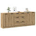 Skjenker 3 stk brun eik 60x30x70 cm konstruert tre vidaXL