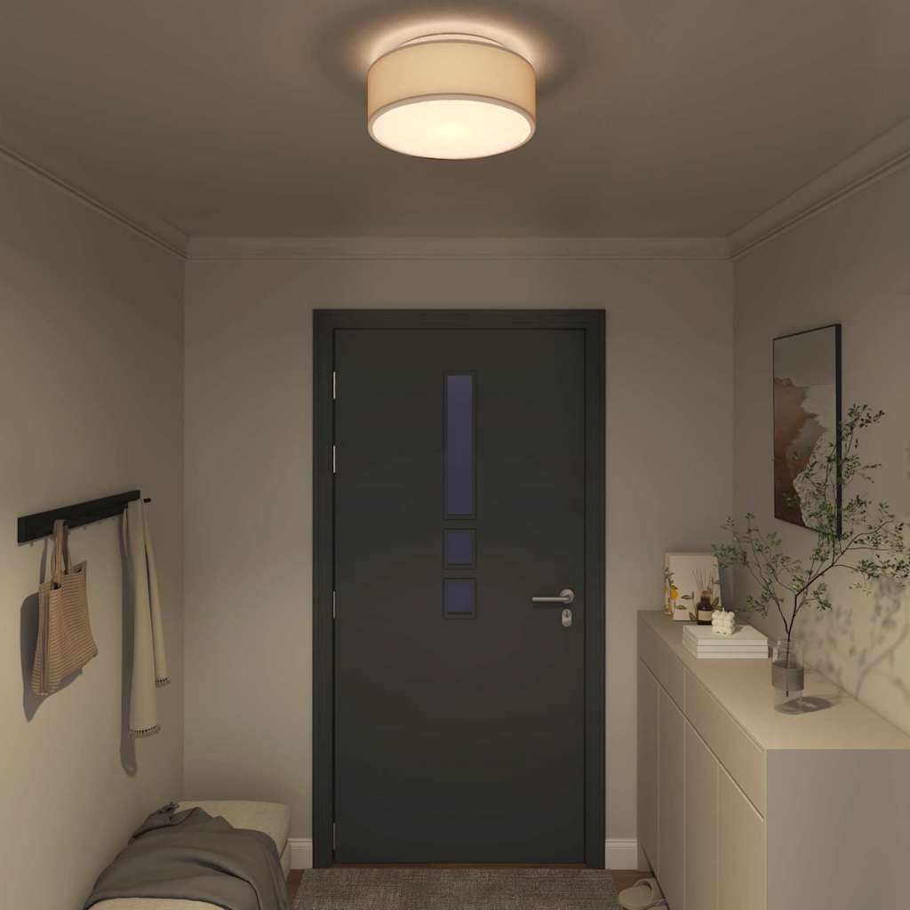 Taklampe med søkelys Gråbrun 38 x 38 x 13,5 cm stoff