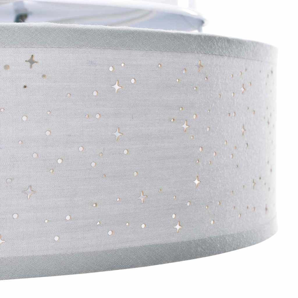 Taklampe med søkelys Grå 30 x 30 x 13,5 cm stoff