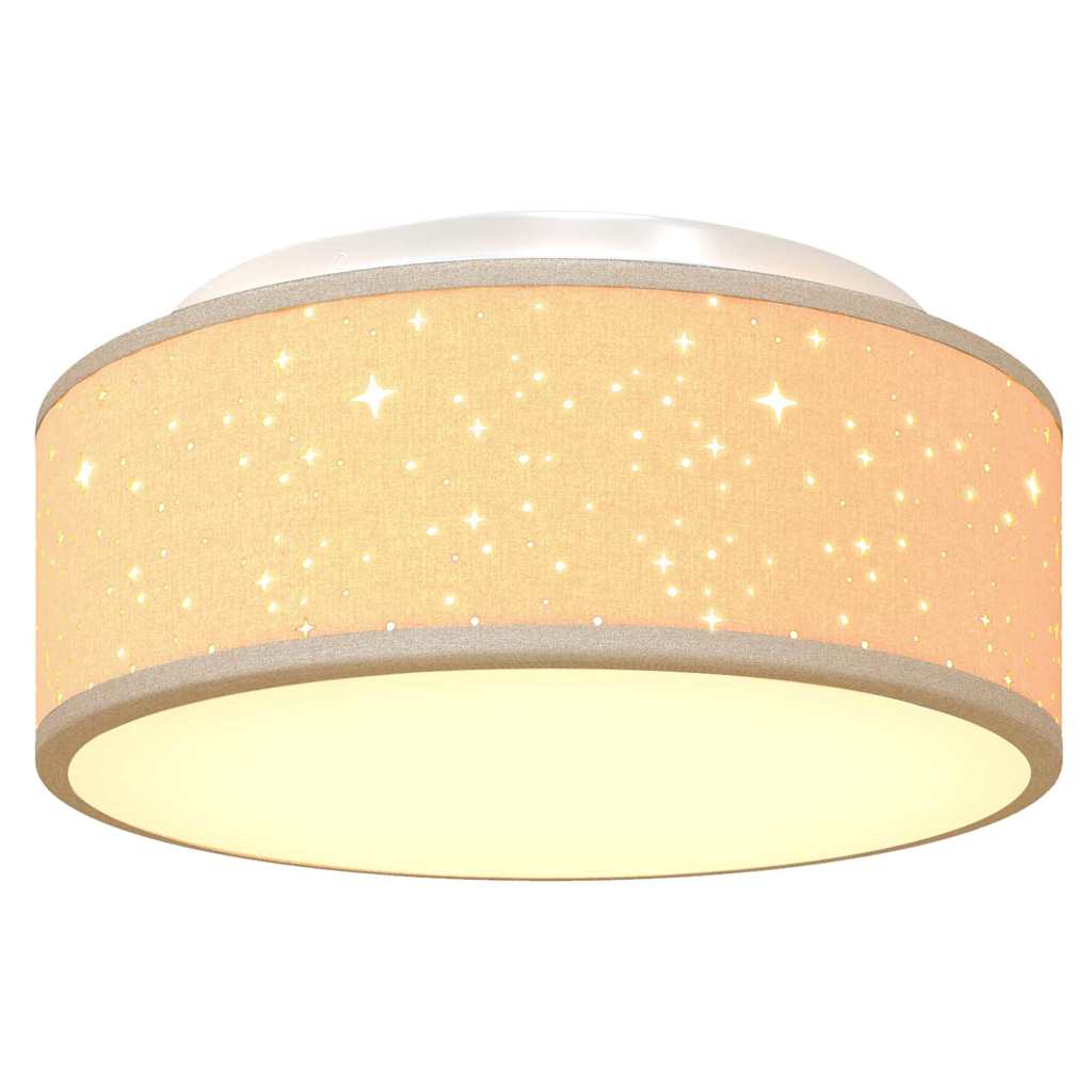 Taklampe med søkelys Gråbrun 30 x 30 x 13,5 cm stoff