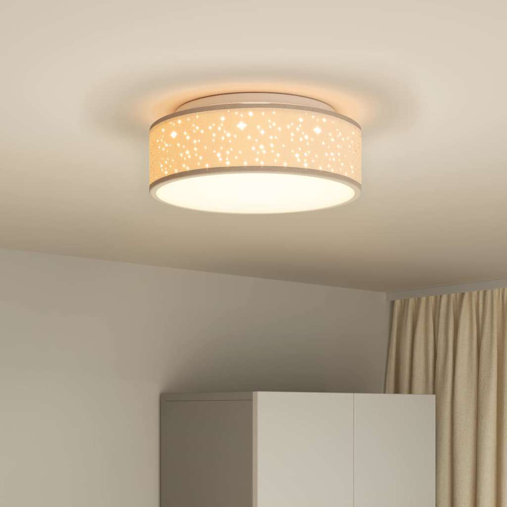 Taklampe med søkelys Gråbrun 38 x 38 x 13,5 cm stoff