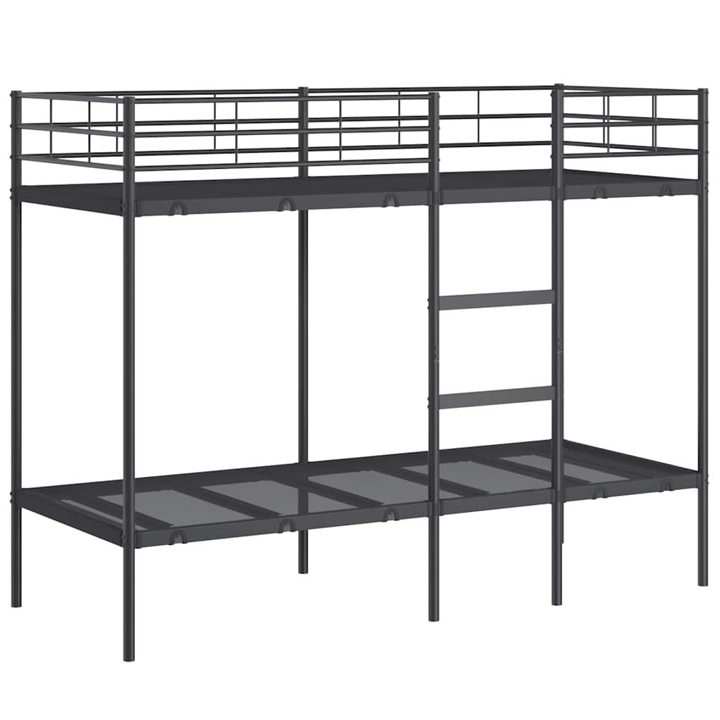 Køyeseng uten madrass svart 75x190 cm stål