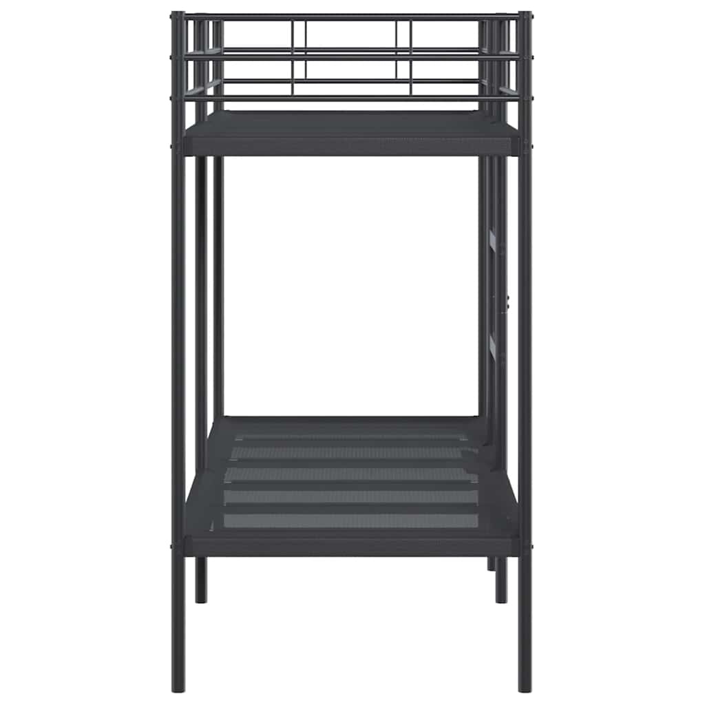 Køyeseng uten madrass svart 75x190 cm stål