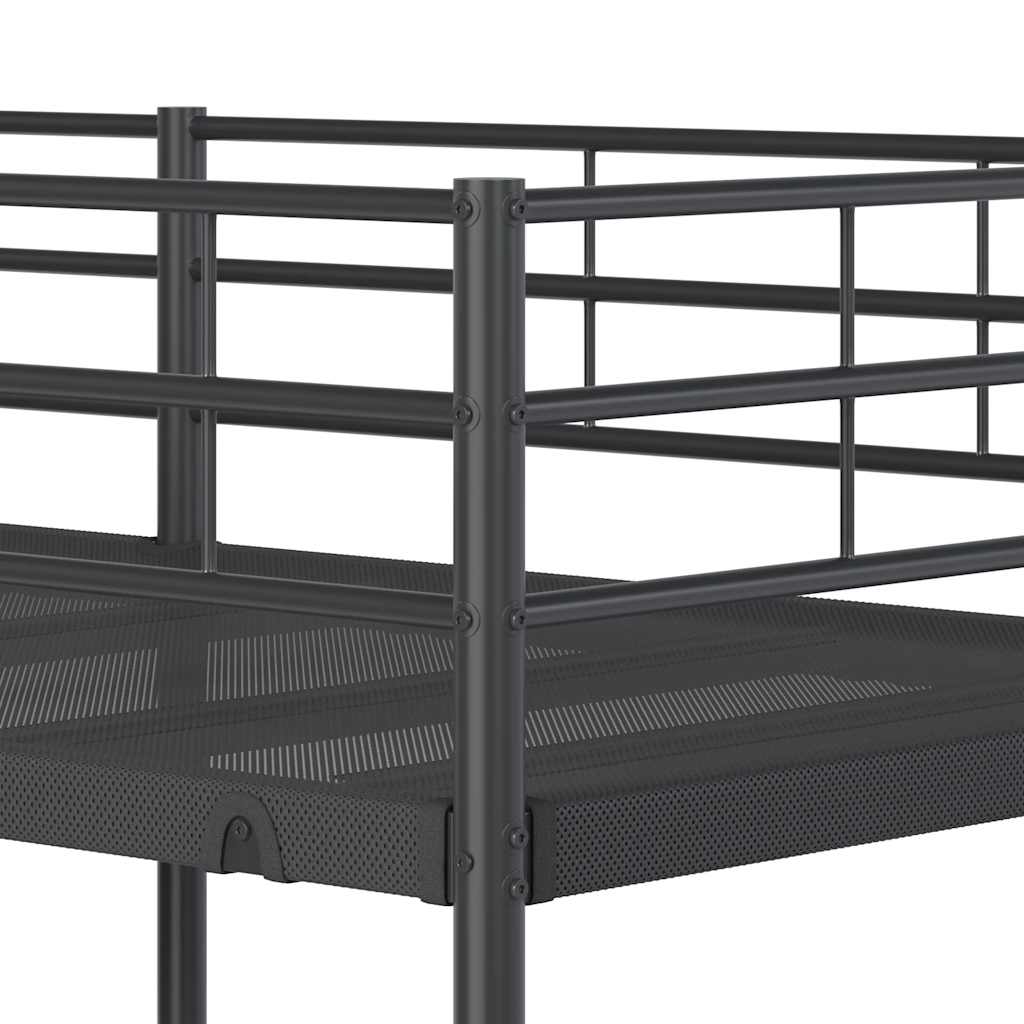 Køyeseng uten madrass svart 75x190 cm stål