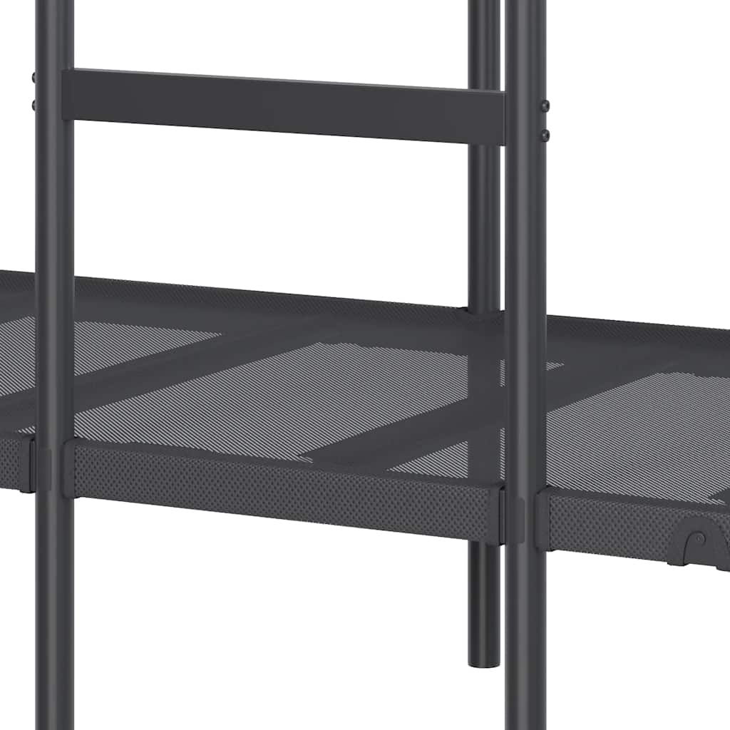 Køyeseng uten madrass svart 75x190 cm stål