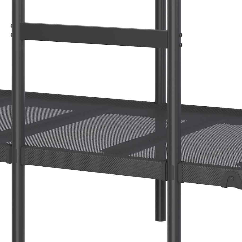 Køyeseng uten madrass svart 80x200 cm stål