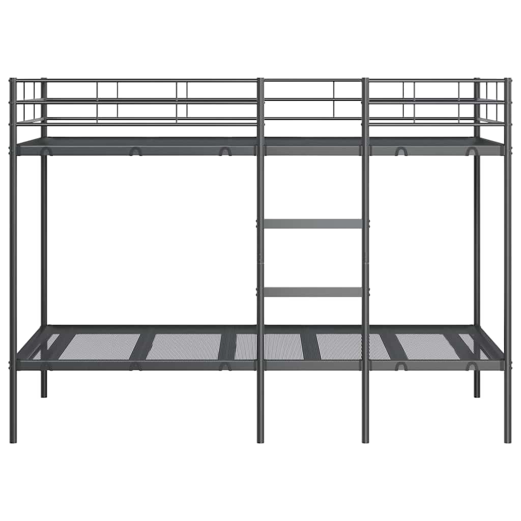 Køyeseng uten madrass svart 90x190 cm stål