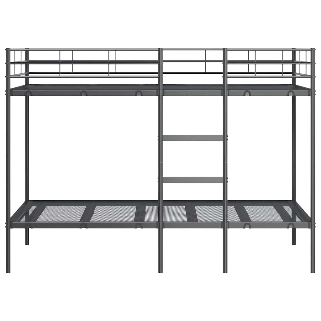 Køyeseng uten madrass svart 90x200 cm stål